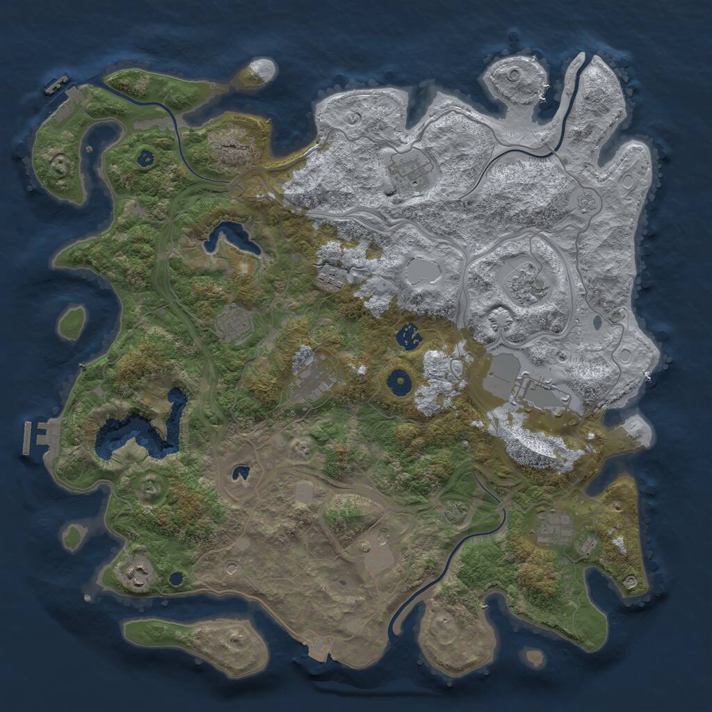 Rust Map: Procedural Map, Size: 4250, Seed: 454644700, 16 Monuments