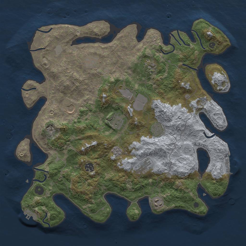 Rust Map: Procedural Map, Size: 4000, Seed: 738192, 19 Monuments
