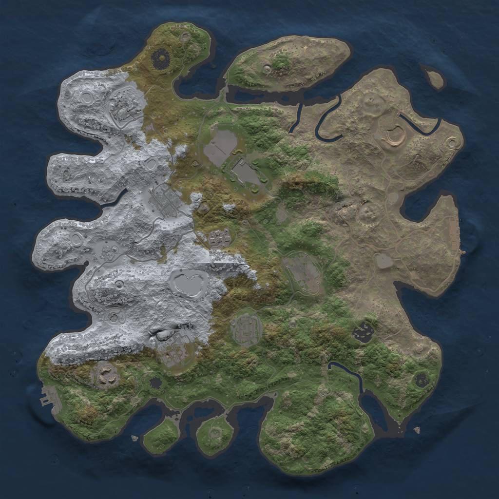 Rust Map: Procedural Map, Size: 3700, Seed: 16467375, 19 Monuments
