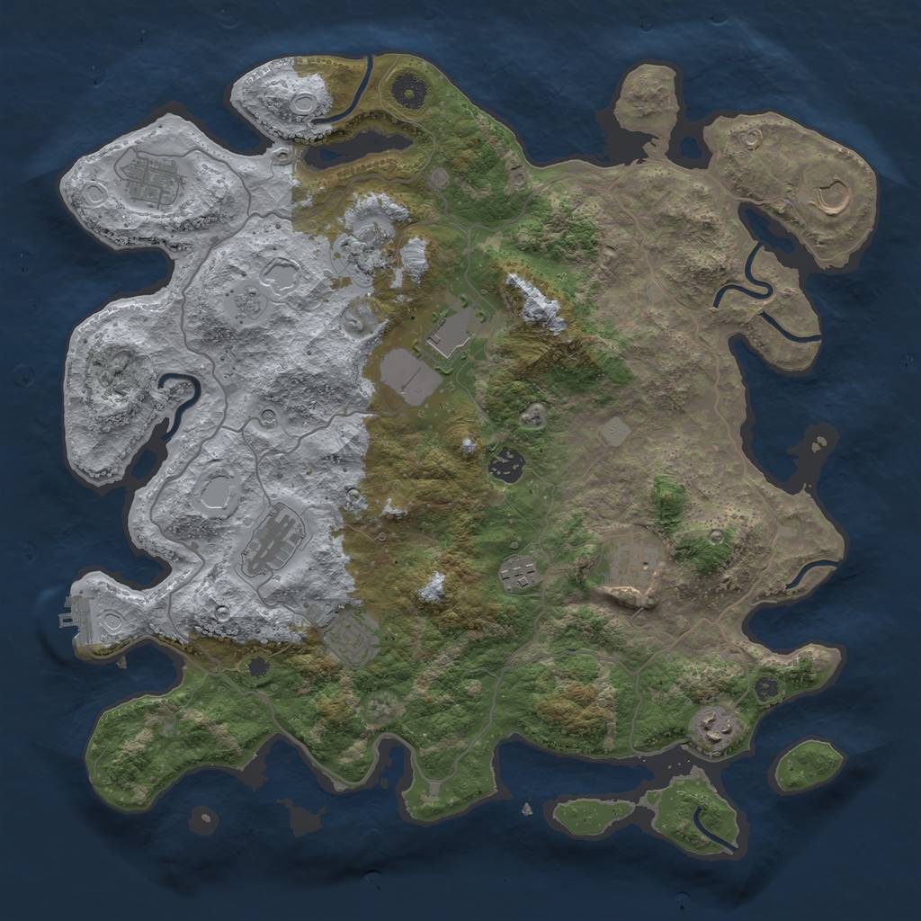 Rust Map: Procedural Map, Size: 4000, Seed: 370895678, 18 Monuments