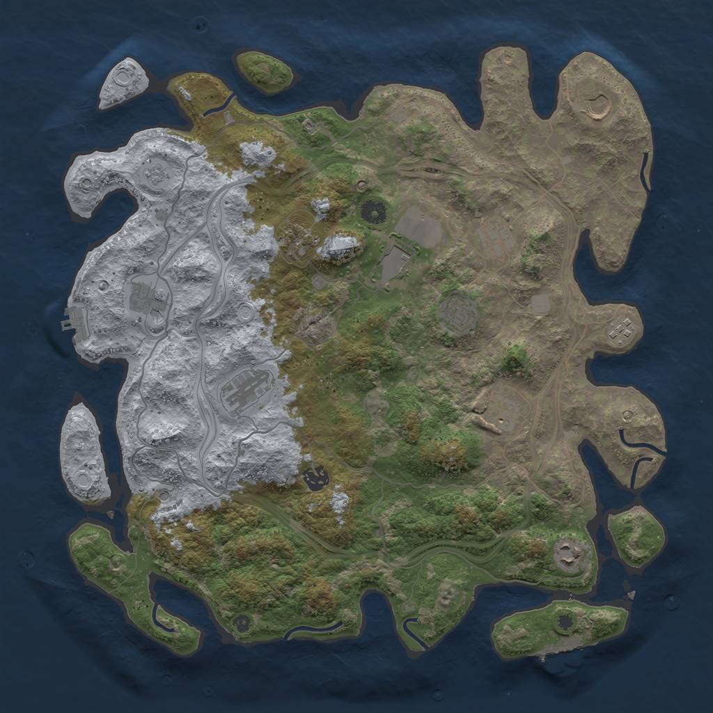 Rust Map: Procedural Map, Size: 4250, Seed: 42001241, 20 Monuments