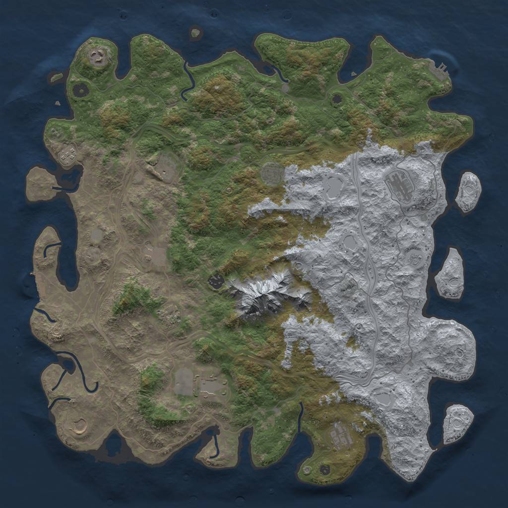Rust Map: Procedural Map, Size: 5000, Seed: 14141, 20 Monuments