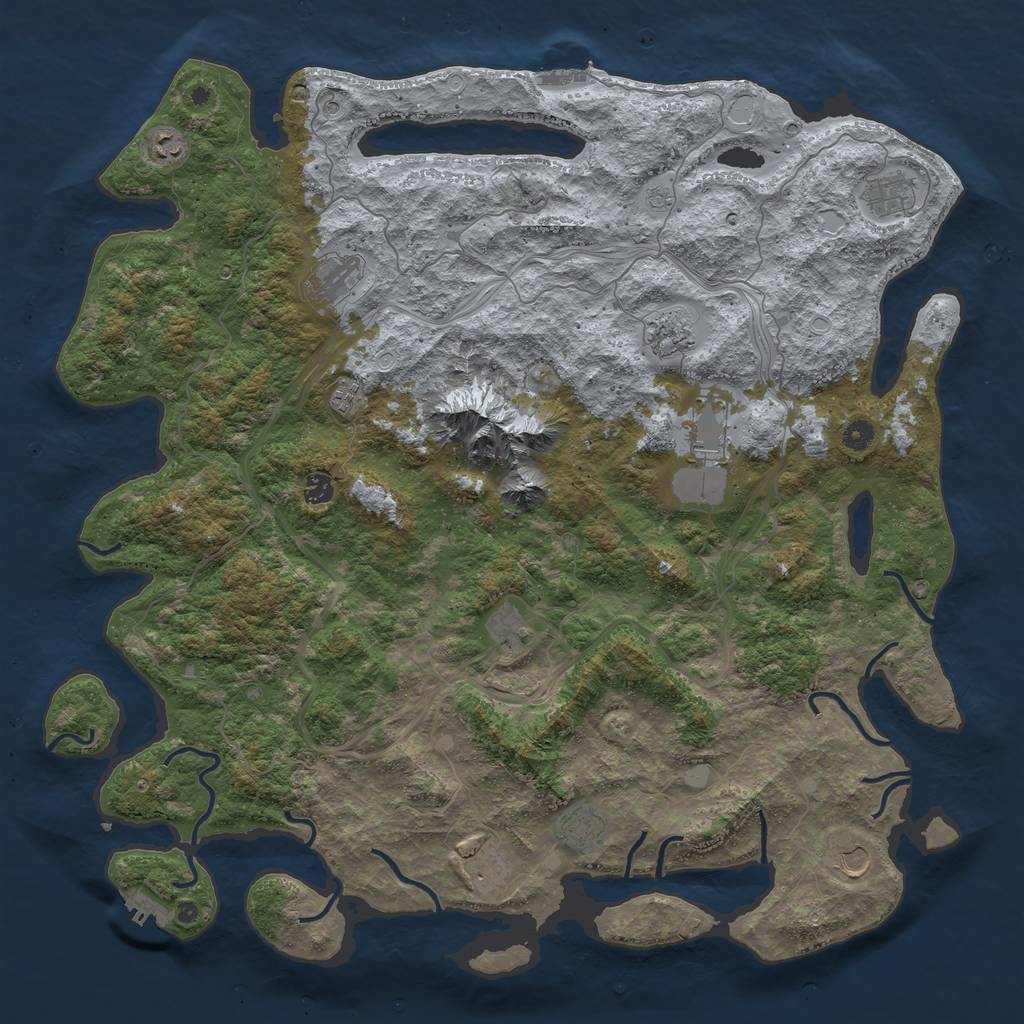 Rust Map: Procedural Map, Size: 5000, Seed: 899090169, 20 Monuments