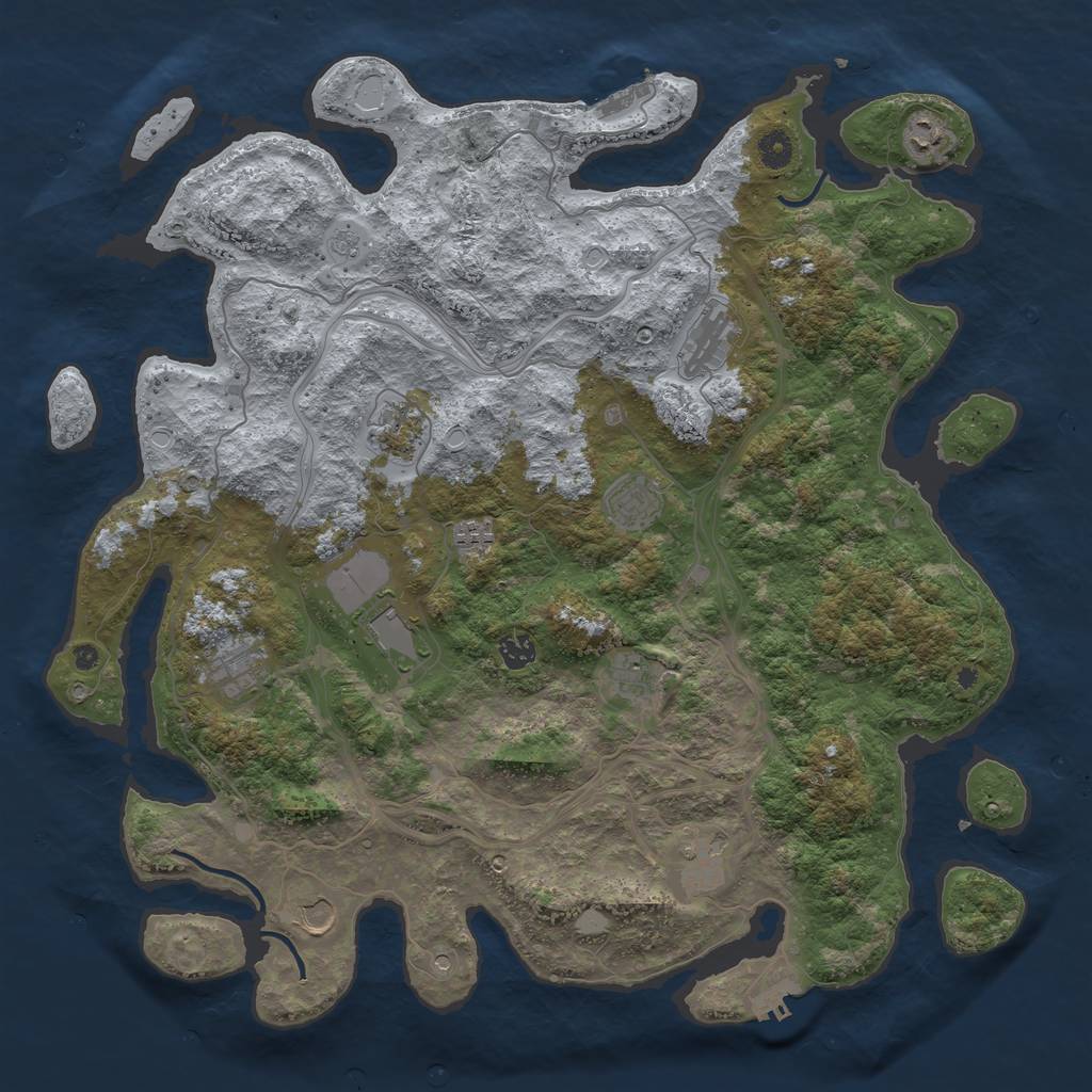 Rust Map: Procedural Map, Size: 4500, Seed: 1781794949, 20 Monuments