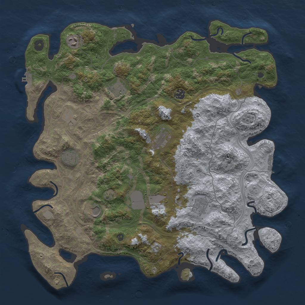 Rust Map: Procedural Map, Size: 4300, Seed: 120113, 19 Monuments