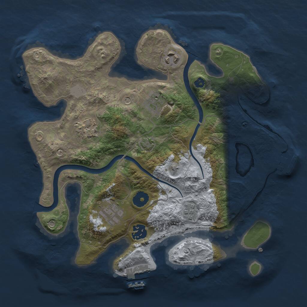 Rust Map: Procedural Map, Size: 3000, Seed: 10744, 11 Monuments