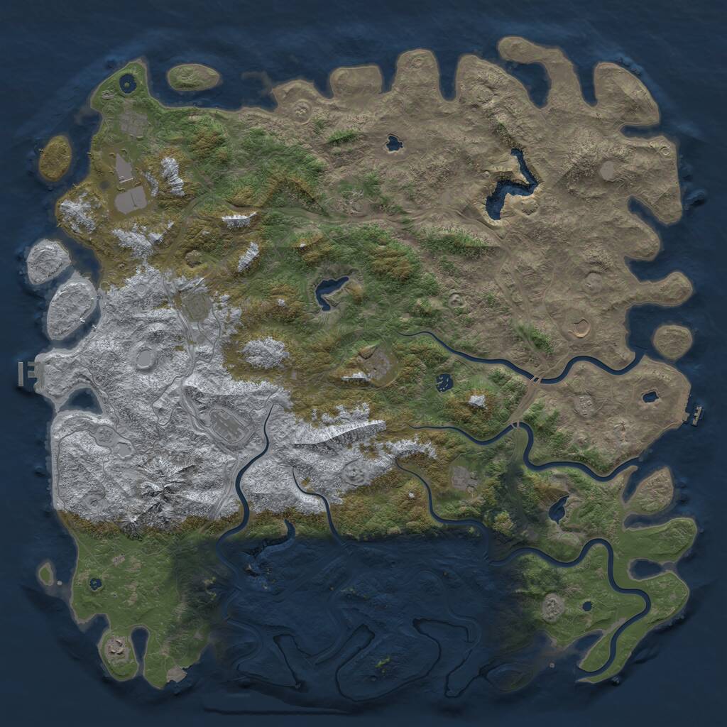 Rust Map: Procedural Map, Size: 6000, Seed: 19977727, 17 Monuments