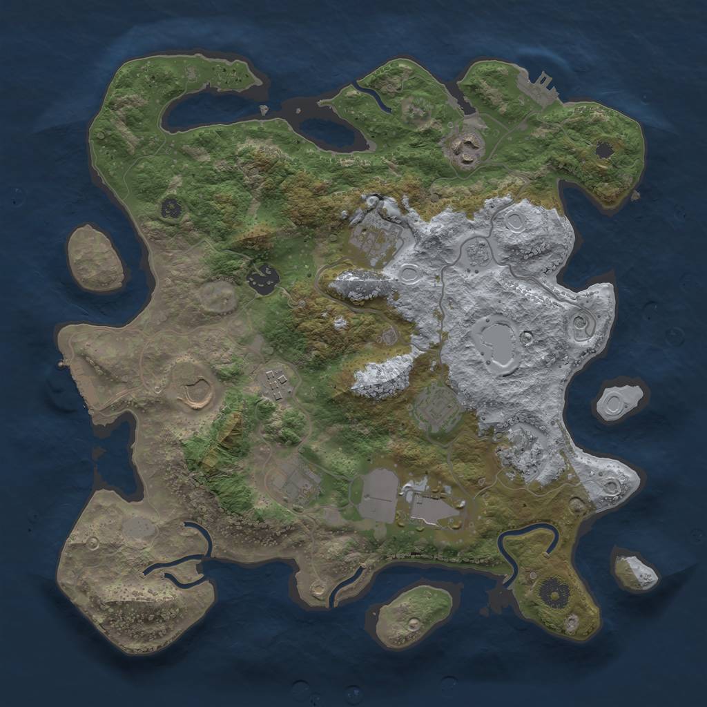 Rust Map: Procedural Map, Size: 3500, Seed: 450, 18 Monuments