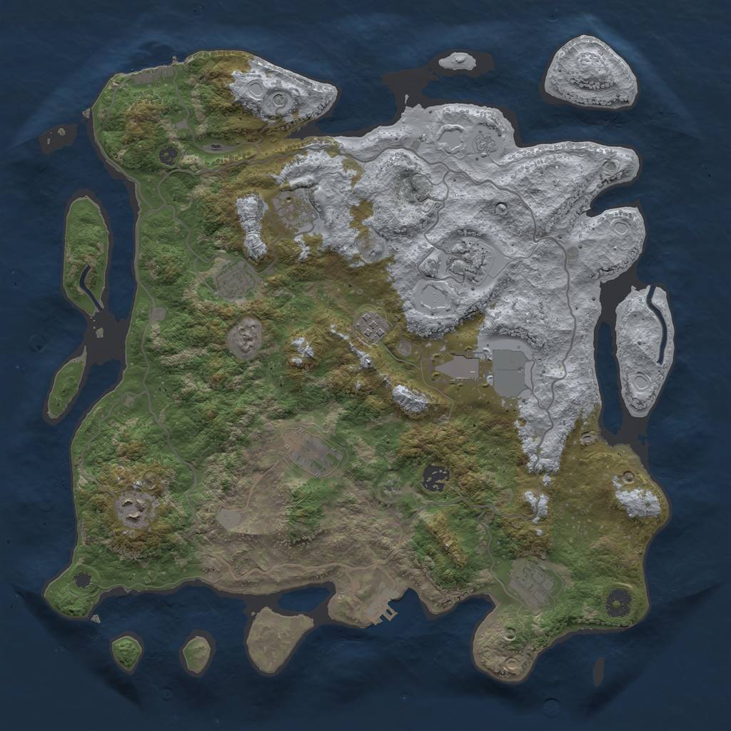 Rust Map: Procedural Map, Size: 4000, Seed: 12092278, 18 Monuments