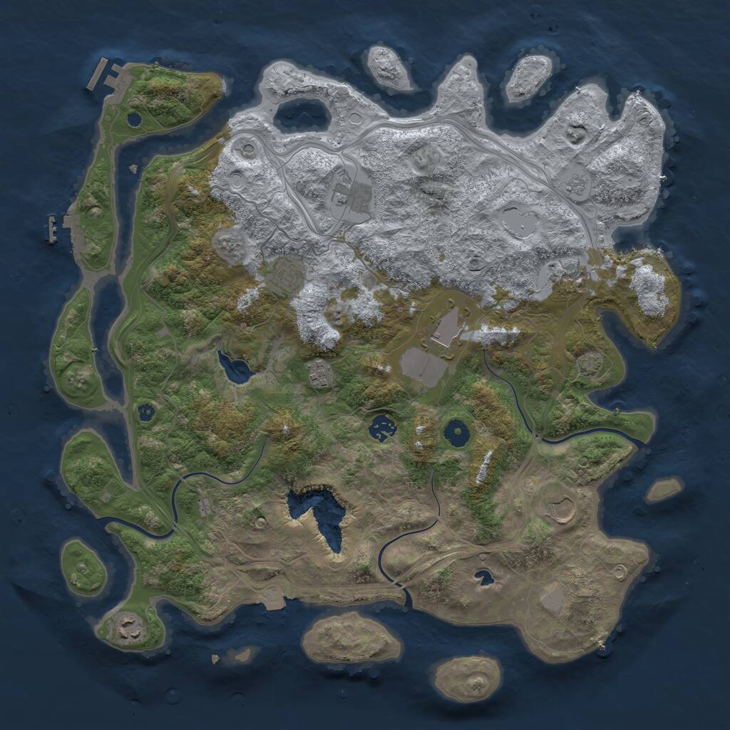 Rust Map: Procedural Map, Size: 4250, Seed: 20079, 14 Monuments