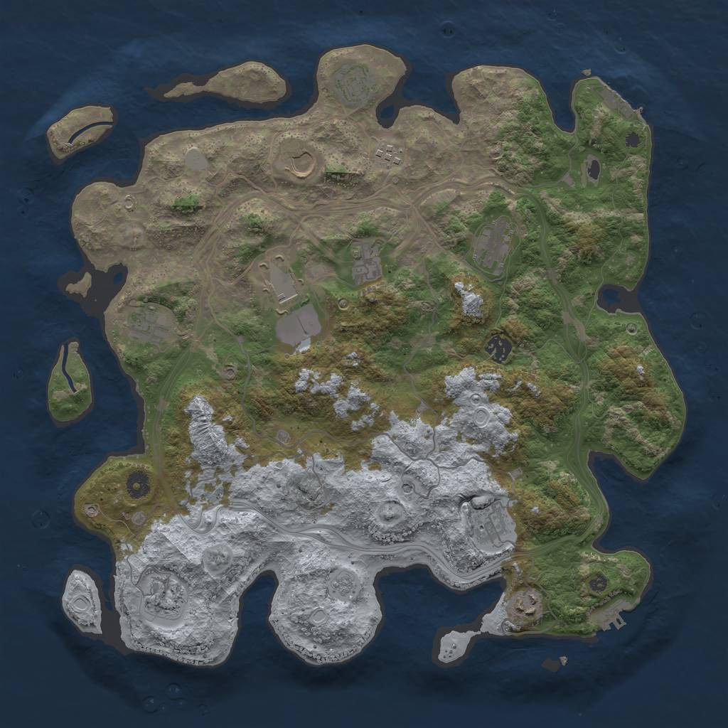 Rust Map: Procedural Map, Size: 4250, Seed: 998003, 20 Monuments