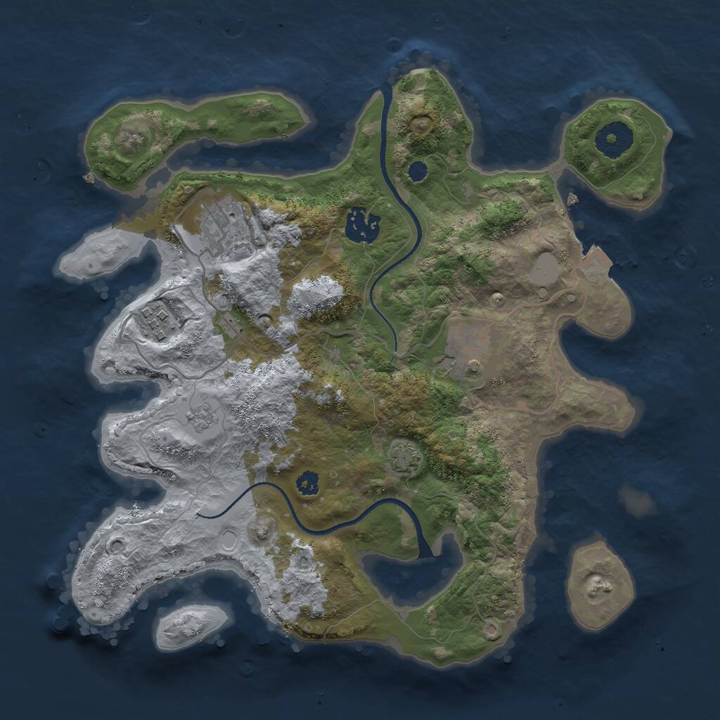 Rust Map: Procedural Map, Size: 3000, Seed: 2445619, 7 Monuments