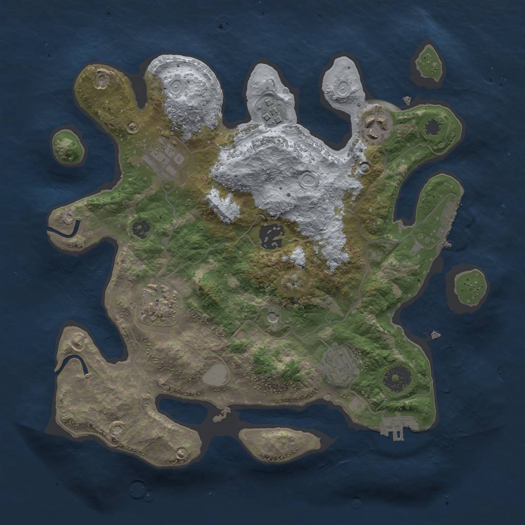 Rust Map: Procedural Map, Size: 3000, Seed: 16594, 14 Monuments