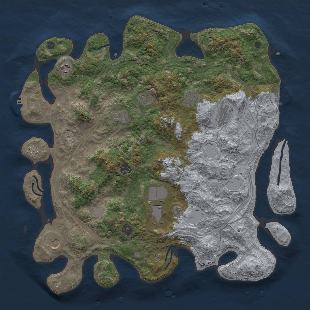 Rust Map: Procedural Map, Size: 4250, Seed: 57956, 18 Monuments