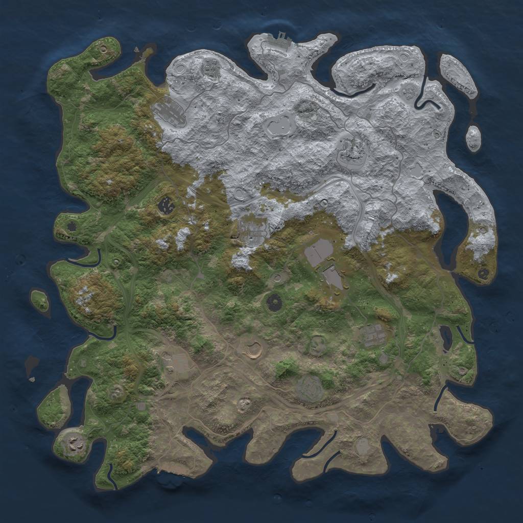 Rust Map: Procedural Map, Size: 4750, Seed: 752989637, 20 Monuments
