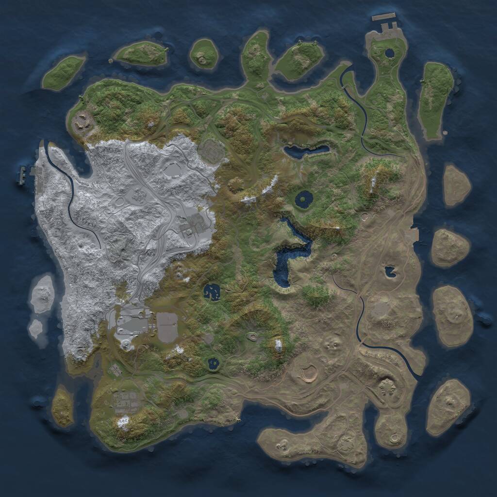 Rust Map: Procedural Map, Size: 4250, Seed: 1830397326, 13 Monuments