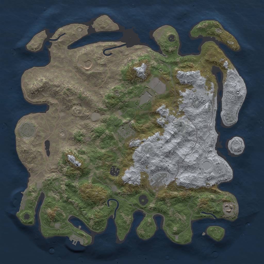 Rust Map: Procedural Map, Size: 4000, Seed: 771300778, 18 Monuments