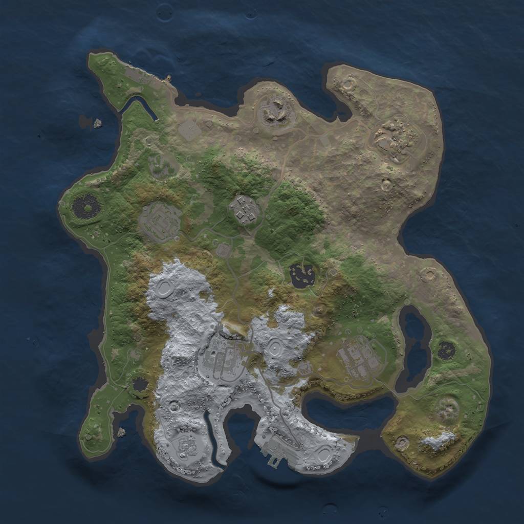 Rust Map: Procedural Map, Size: 3000, Seed: 234214, 15 Monuments