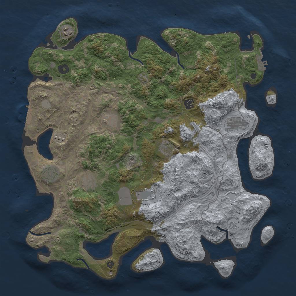 Rust Map: Procedural Map, Size: 4250, Seed: 47613, 18 Monuments