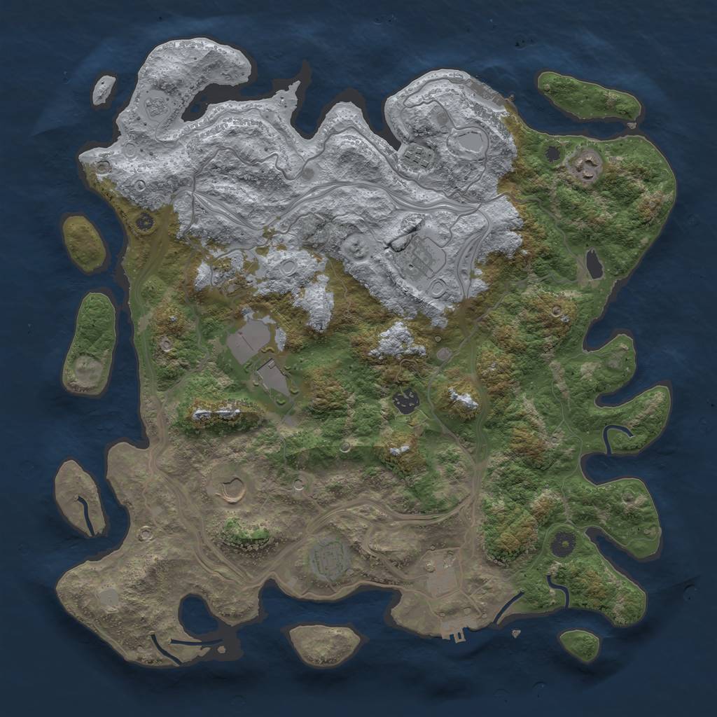 Rust Map: Procedural Map, Size: 4250, Seed: 1310, 18 Monuments