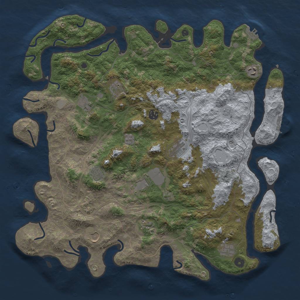 Rust Map: Procedural Map, Size: 4500, Seed: 1489034971, 20 Monuments