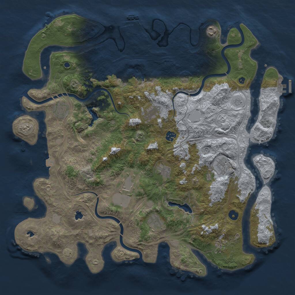Rust Map: Procedural Map, Size: 4500, Seed: 1489034971, 16 Monuments