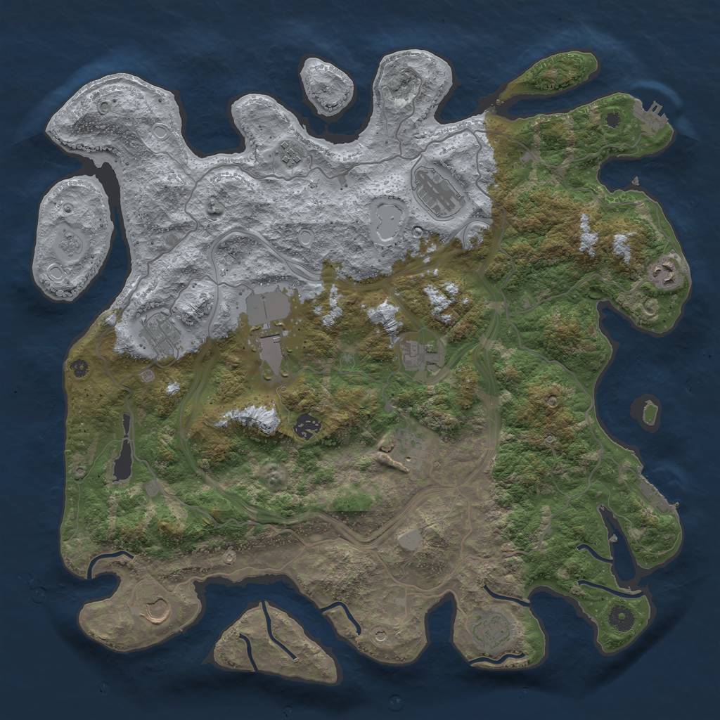 Rust Map: Procedural Map, Size: 4250, Seed: 1609977663, 19 Monuments