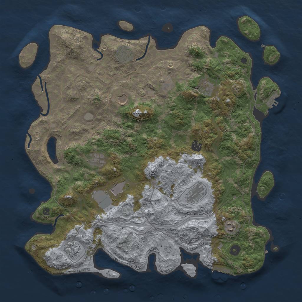 Rust Map: Procedural Map, Size: 4250, Seed: 42518, 19 Monuments