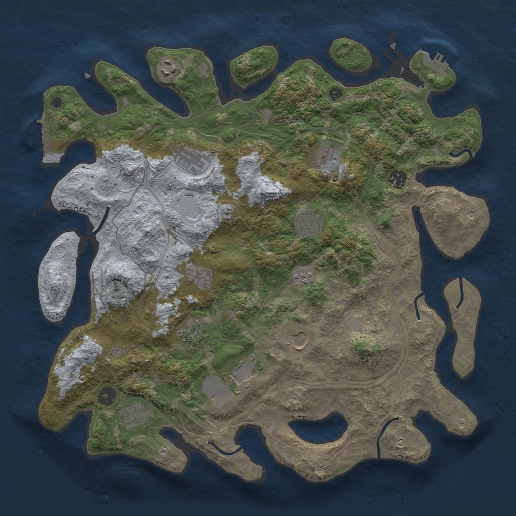 Rust Map: Procedural Map, Size: 4250, Seed: 173933121, 20 Monuments