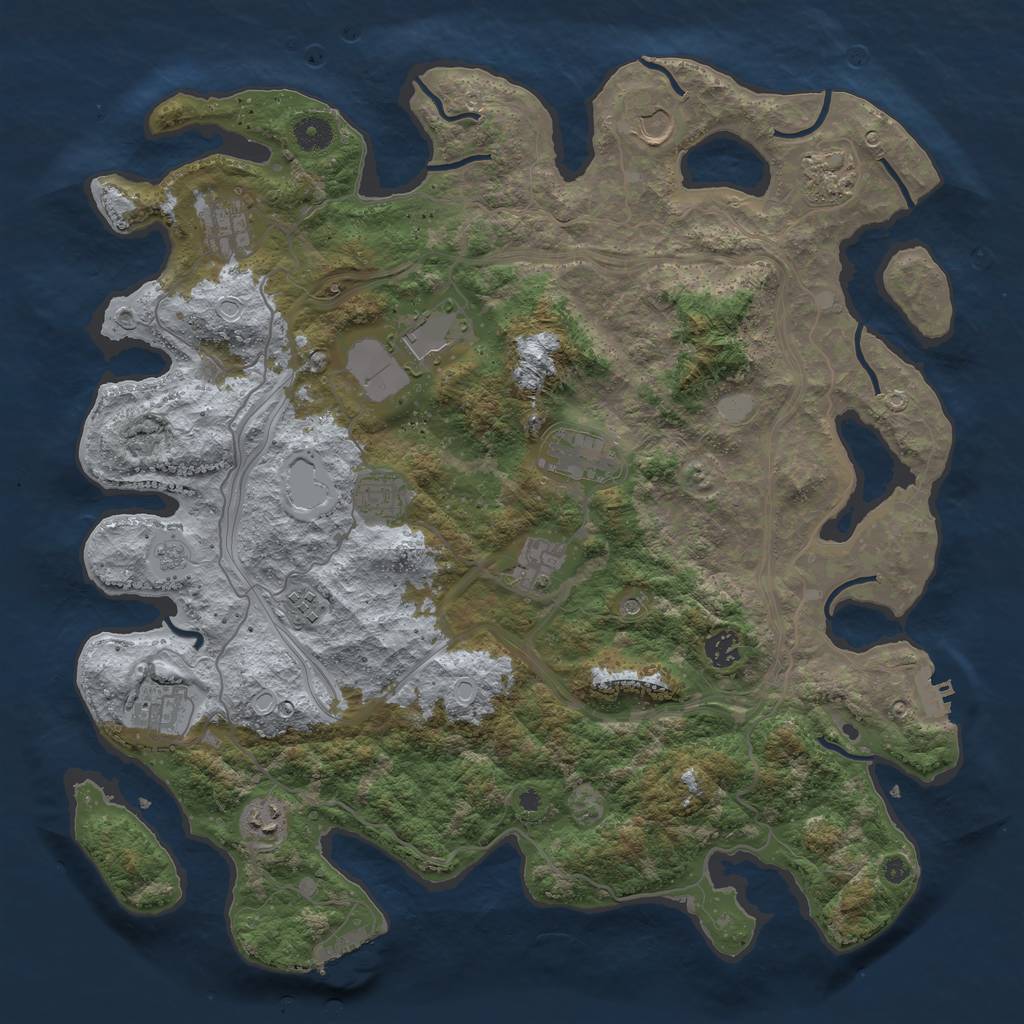 Rust Map: Procedural Map, Size: 4250, Seed: 380116275, 20 Monuments