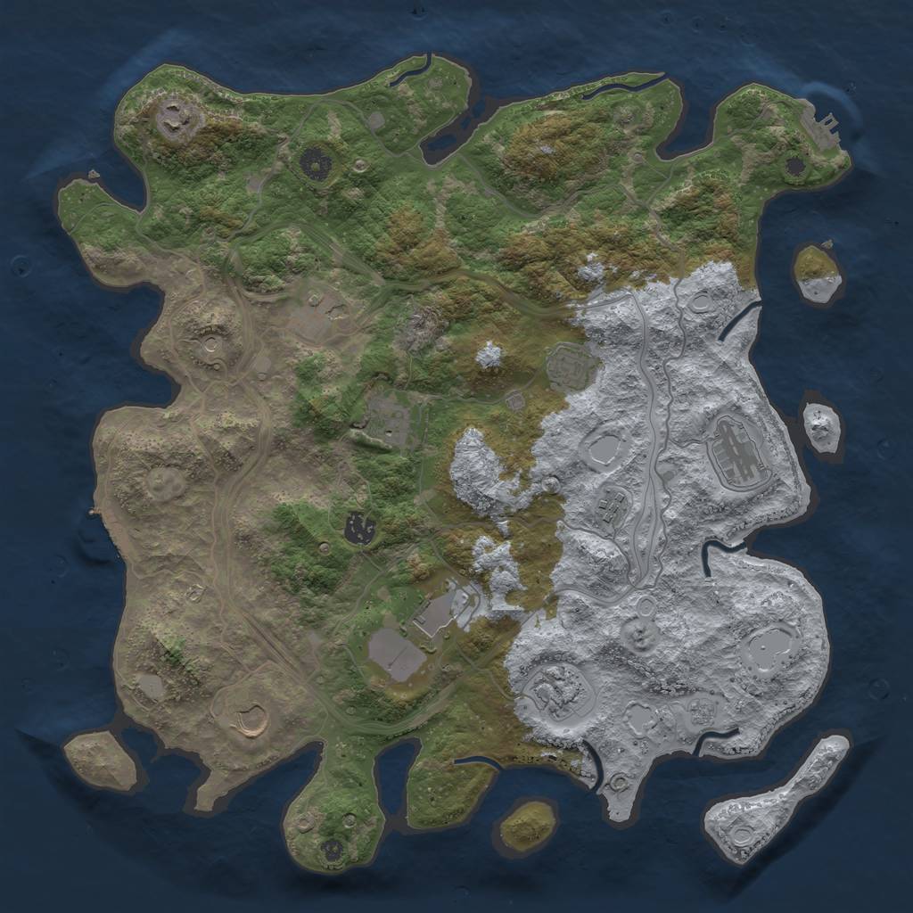 Rust Map: Procedural Map, Size: 4250, Seed: 22303, 19 Monuments