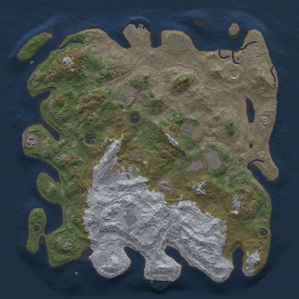 Rust Map: Procedural Map, Size: 4300, Seed: 62447651, 20 Monuments