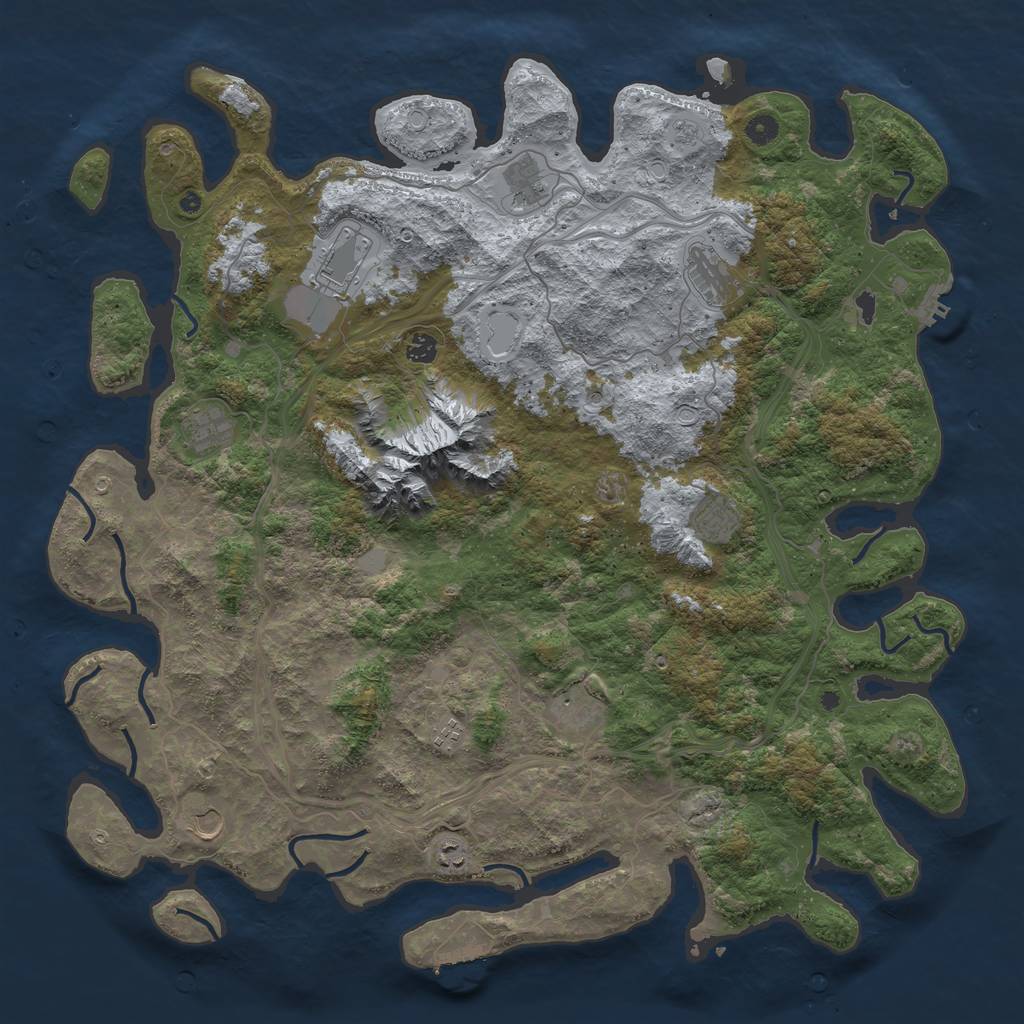 Rust Map: Procedural Map, Size: 5000, Seed: 478, 19 Monuments