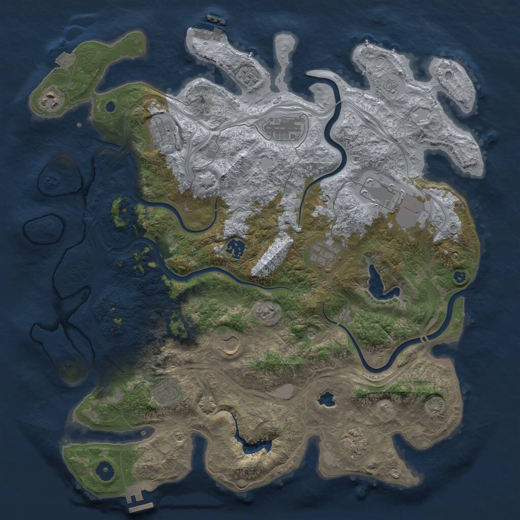 Rust Map: Procedural Map, Size: 4250, Seed: 96201, 16 Monuments