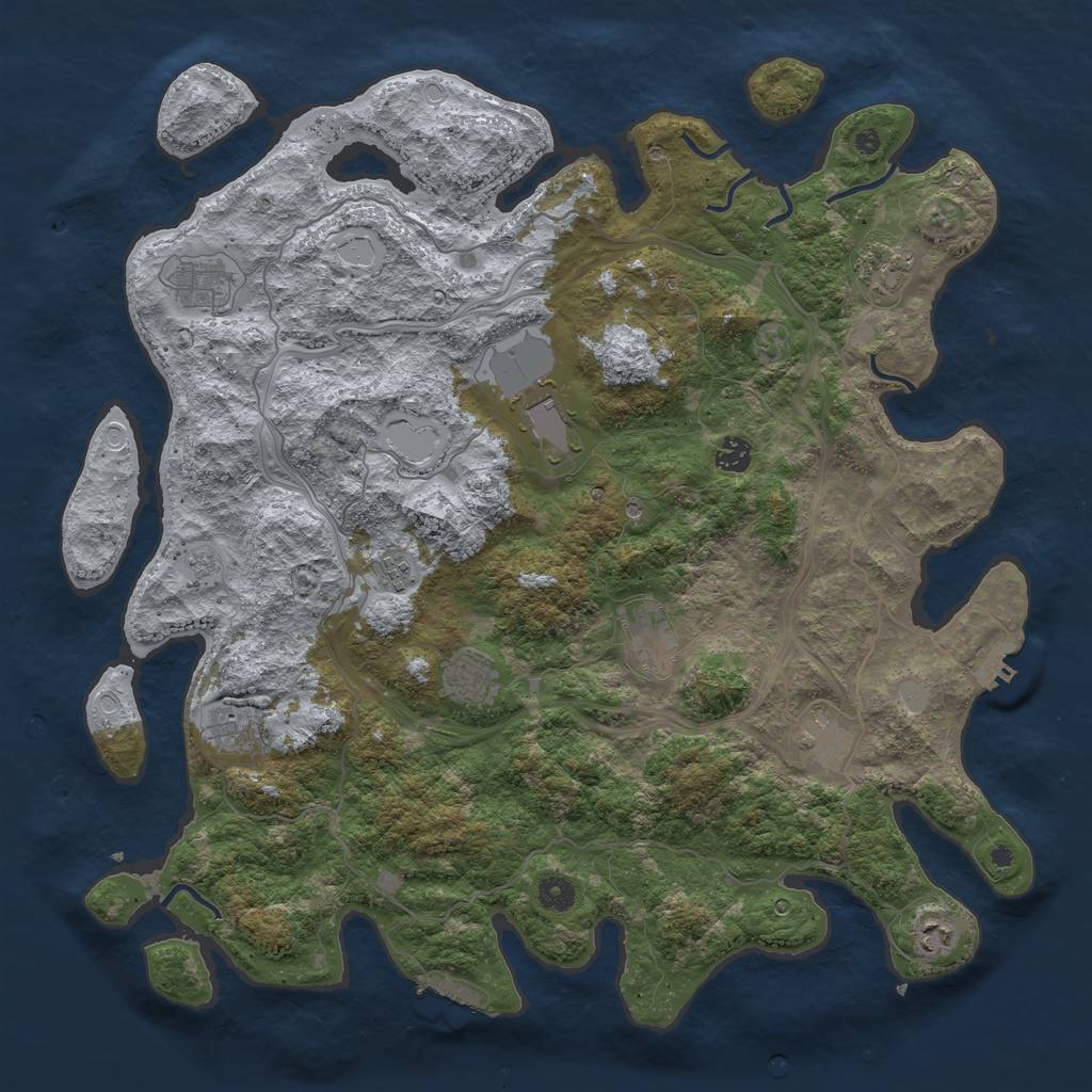 Rust Map: Procedural Map, Size: 4500, Seed: 12339, 19 Monuments