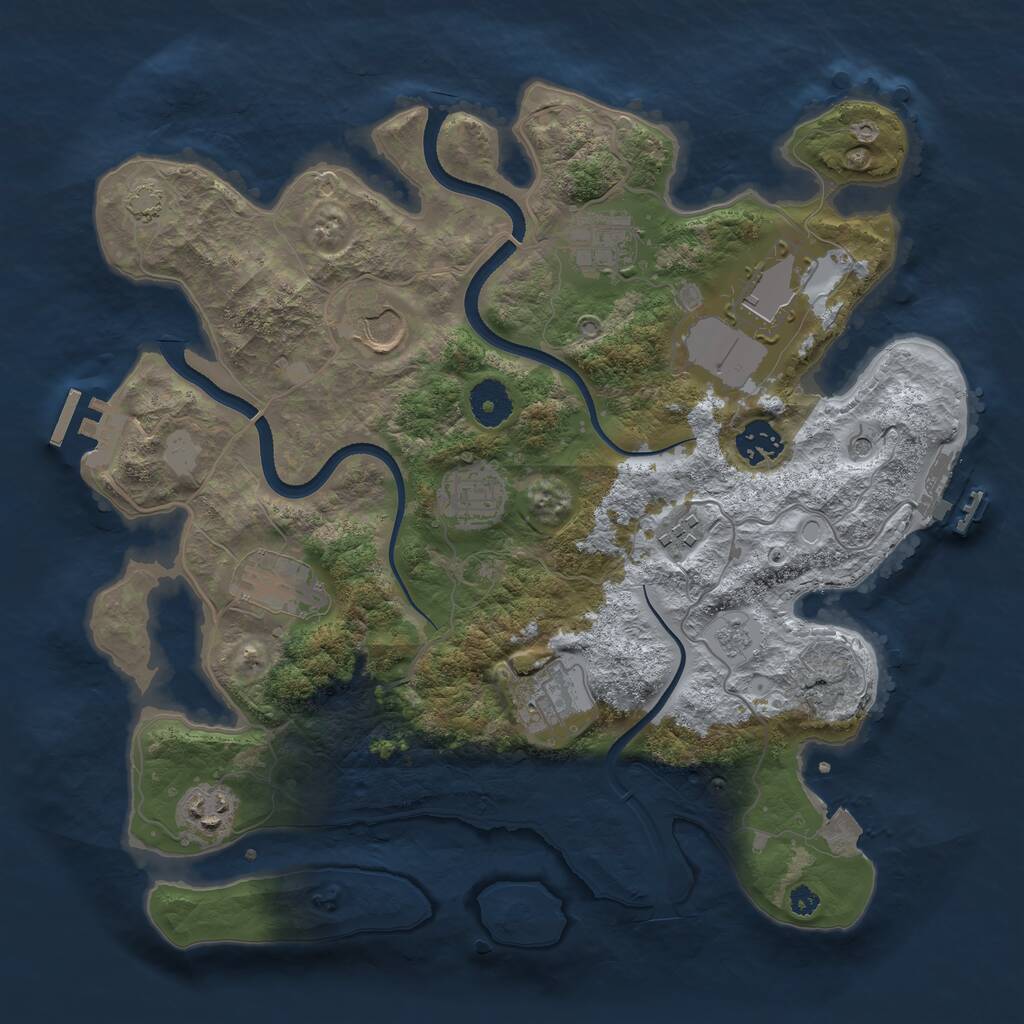 Rust Map: Procedural Map, Size: 3500, Seed: 808580680, 15 Monuments