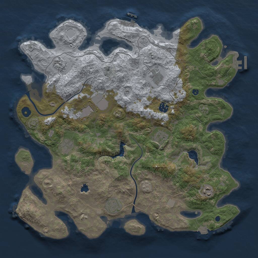 Rust Map: Procedural Map, Size: 4000, Seed: 59797643, 15 Monuments