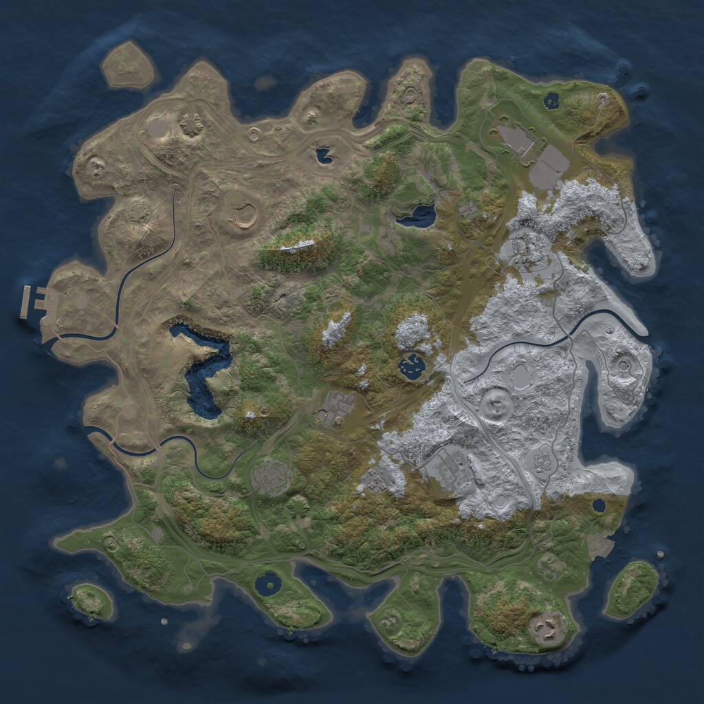 Rust Map: Procedural Map, Size: 4250, Seed: 97220, 14 Monuments