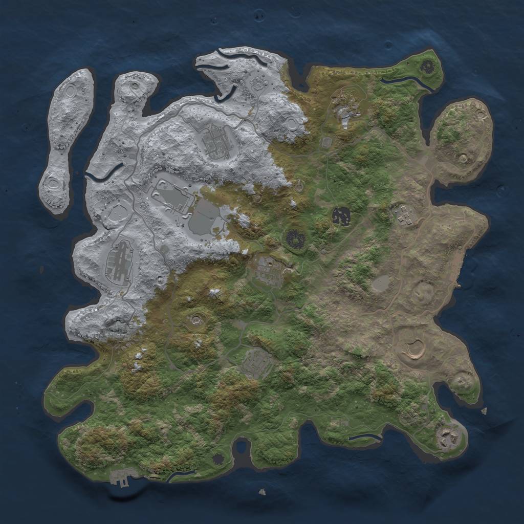 Rust Map: Procedural Map, Size: 4000, Seed: 39232, 19 Monuments