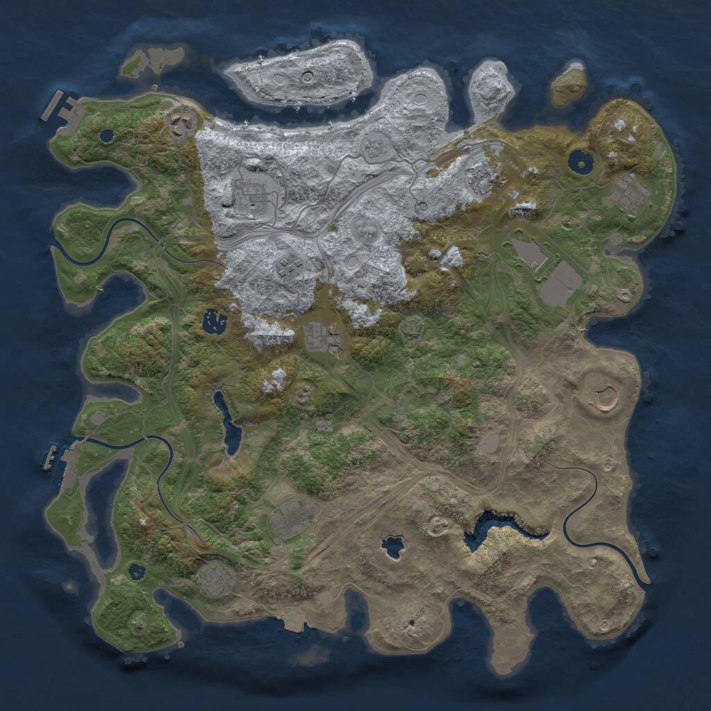 Rust Map: Procedural Map, Size: 4250, Seed: 638151715, 17 Monuments