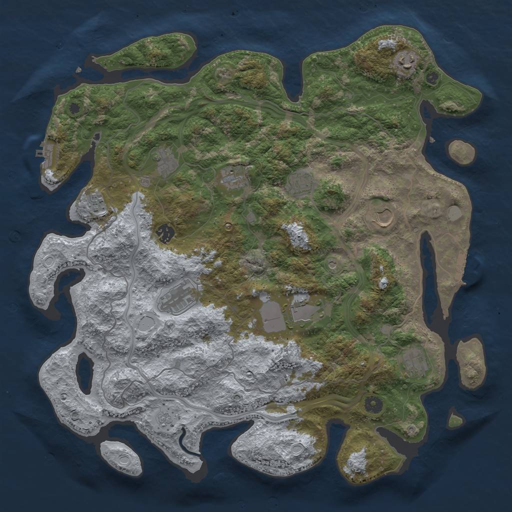 Rust Map: Procedural Map, Size: 4250, Seed: 807509830, 19 Monuments