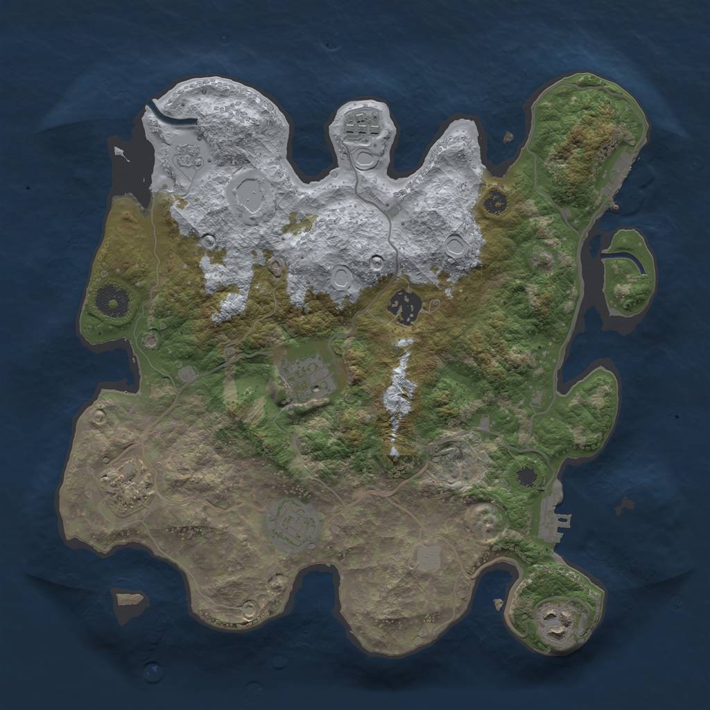 Rust Map: Procedural Map, Size: 3200, Seed: 234254, 14 Monuments