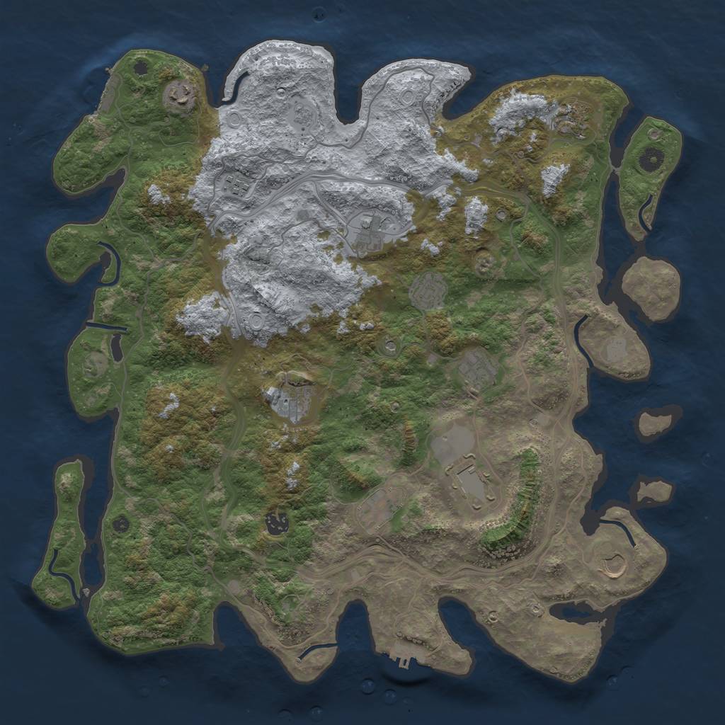 Rust Map: Procedural Map, Size: 4500, Seed: 313069, 20 Monuments
