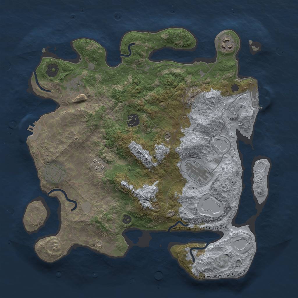 Rust Map: Procedural Map, Size: 3400, Seed: 18556973, 15 Monuments