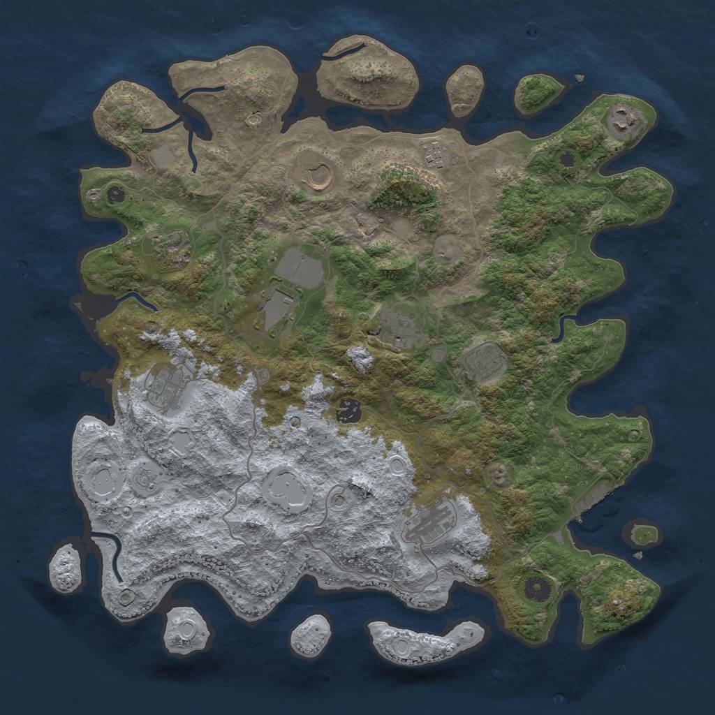 Rust Map: Procedural Map, Size: 4100, Seed: 66021247, 18 Monuments