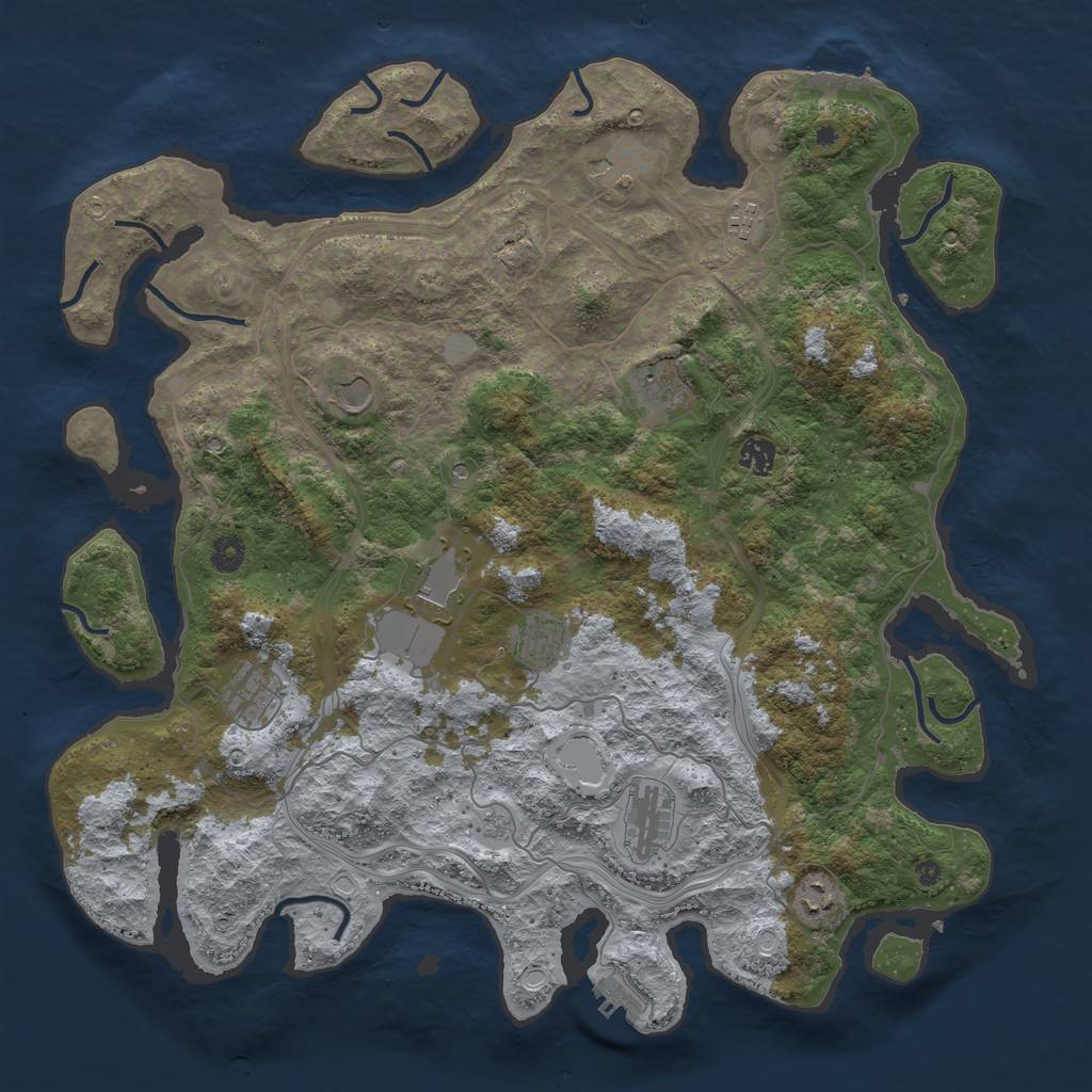 Rust Map: Procedural Map, Size: 4400, Seed: 12074315, 19 Monuments