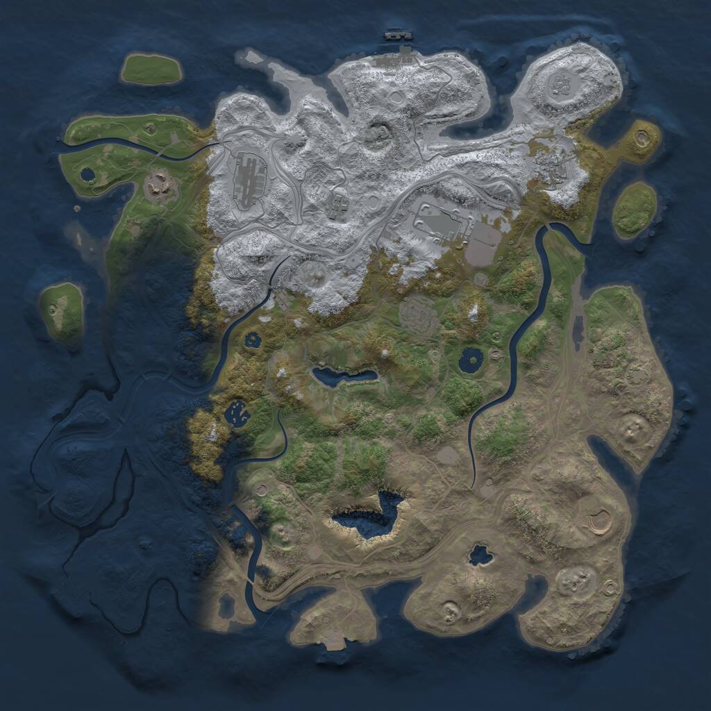 Rust Map: Procedural Map, Size: 4250, Seed: 58823708, 14 Monuments
