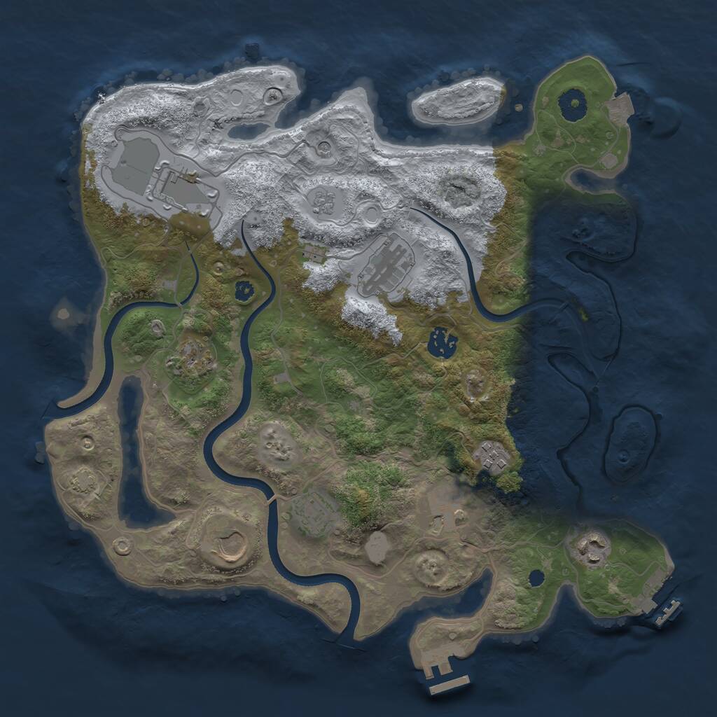 Rust Map: Procedural Map, Size: 3550, Seed: 68826143, 15 Monuments