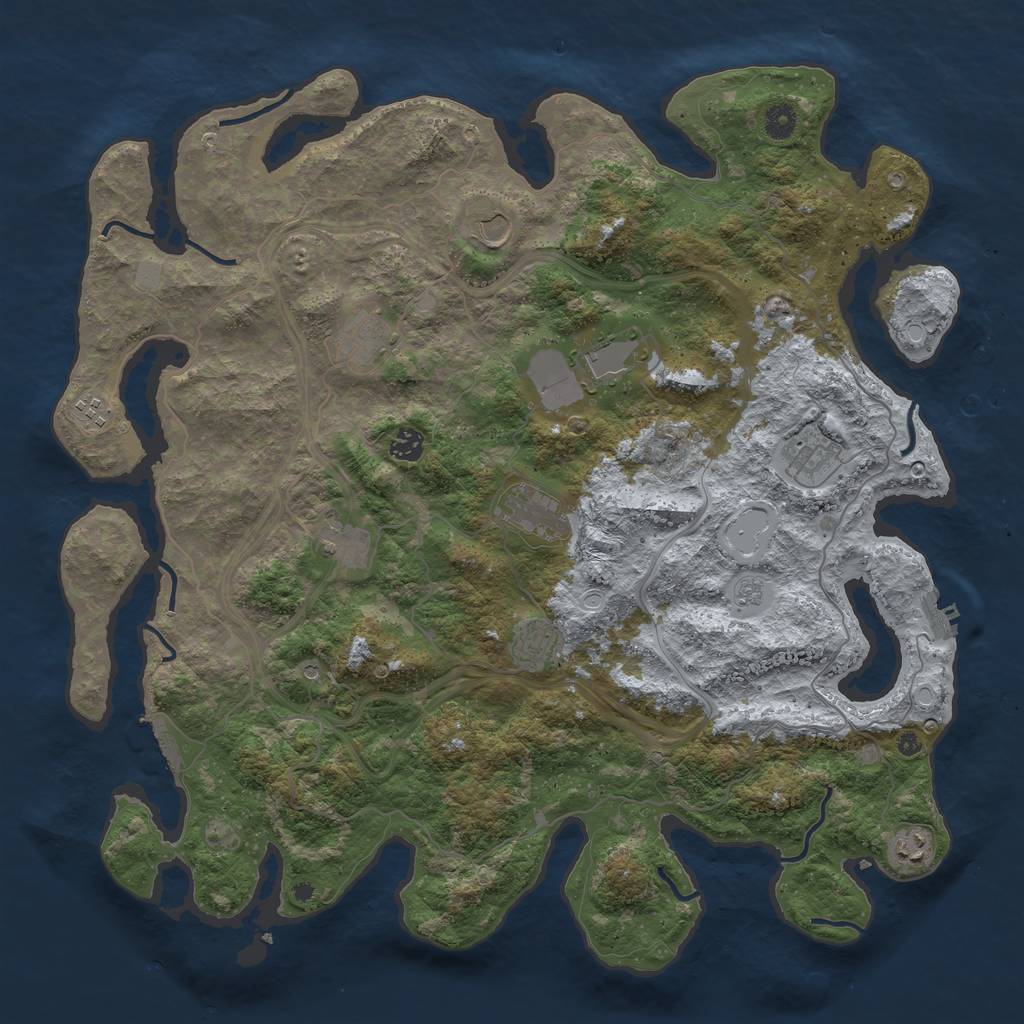 Rust Map: Procedural Map, Size: 4500, Seed: 925329968, 19 Monuments