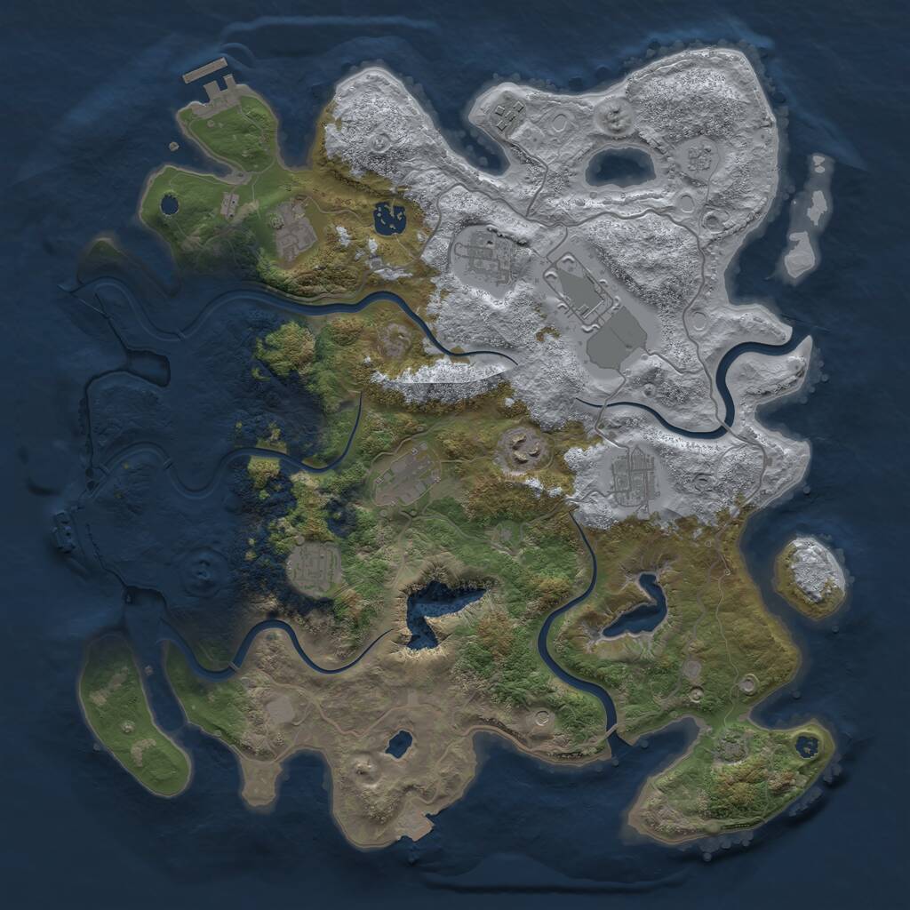 Rust Map: Procedural Map, Size: 4000, Seed: 319967556, 15 Monuments